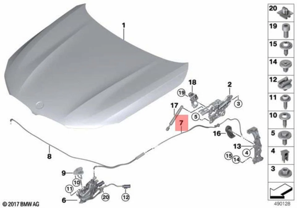 Cable Bowden Original BMW Alpina M5 B7 F90 G11 G12 G14 G15 G30 G31 51237347413 Foto 1 de 1