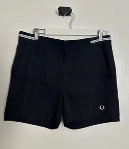 Traje de baño Fred Perry para hombre pequeño S azul marino usado en excelente estado punk Skinhead ¡Oi! - Imagen 1 de 4