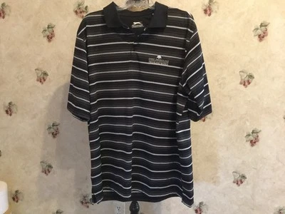 Men's Slazenger Golf Shirt Black/Grey/White Size XL/TG/EG - Image 1 of 4