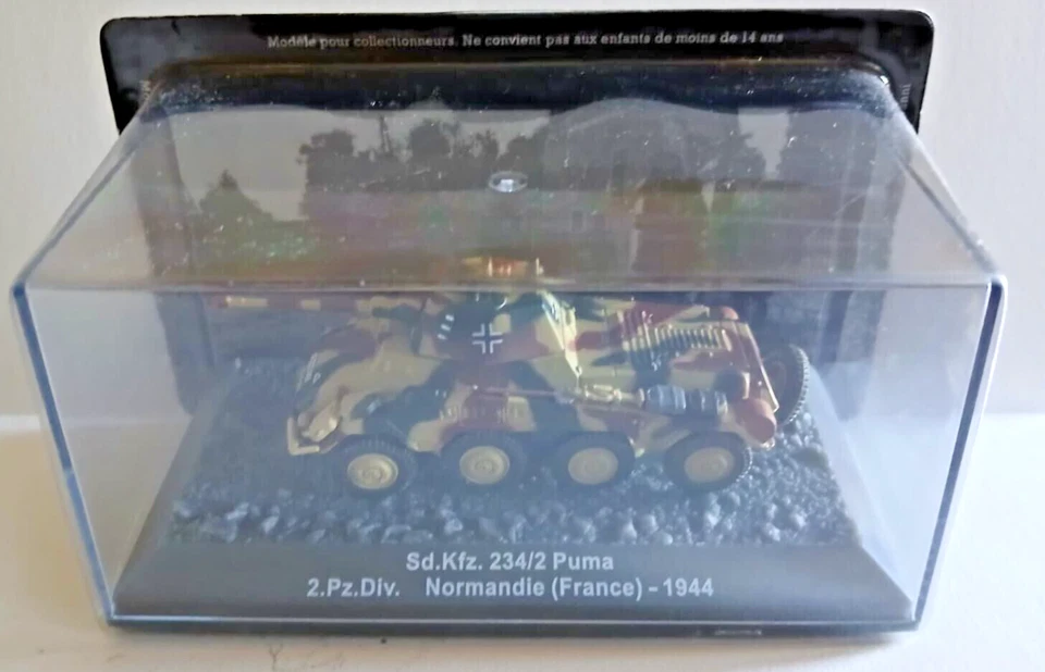 Die Cast Tank - Sd.Kfz. 234/2 PUMA - NORMANDIE (FRANCE) 1944 - scala 1/72 - Immagine 1 di 1