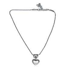 Brighton Cafe Au Lait Reversible Heart Silver Pendant Necklace