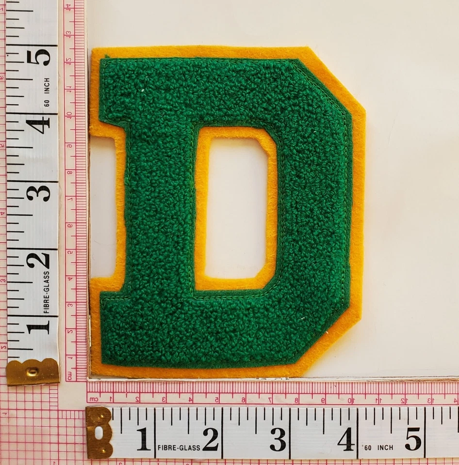 D Letter Fabric Vest Jacket School Letterman Varsity Patch Badge Crest - Image 1 of 1