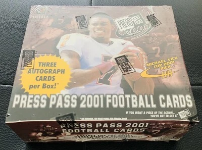 2001 Press Pass Football Hobby Box FACTORY SEALED 3+ Autos! Brees? Tomlinson? - Image 1 of 4