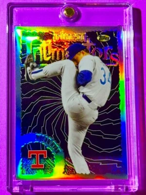 Nolan Ryan RARE SILVER REFRACTOR SHORT PRINT TOPPS FINEST INTIMIDATORS INSERT! - Image 1 of 4