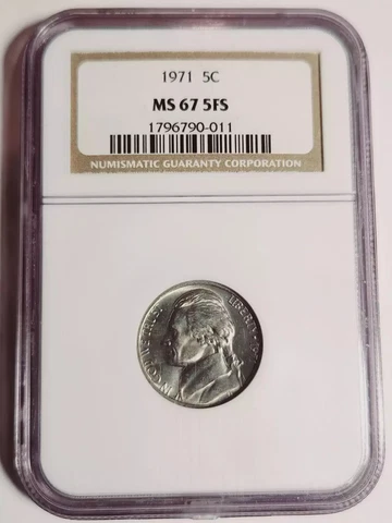 1971 P Nickel Jefferson NGC MS-67 5FS Cover
