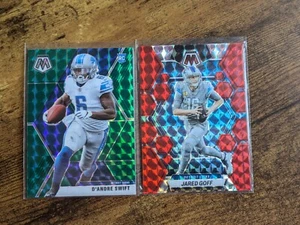 Lions lot D'Andre Swift ROOKIE Jared Goff 2020 Panini Mosaic #215 Prizm Green - Picture 1 of 3
