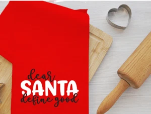 Dear Santa Funny Christmas Dish Tea Kitchen Hand Towel Great Gift - Picture 1 of 3