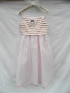 NWT Sarah Louise Girl's Elegant Pink Satin Dress w/Folds & Beaded Design Sz. 8y - Picture 1 of 11