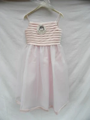NWT Sarah Louise Girl's Elegant Pink Satin Dress w/Folds & Beaded Design Sz. 8y - Image 1 of 4