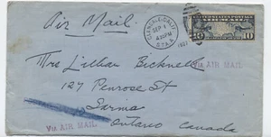 1927 Glendale CA 10ct map c7 airmail to Canada [y10215] - Picture 1 of 3