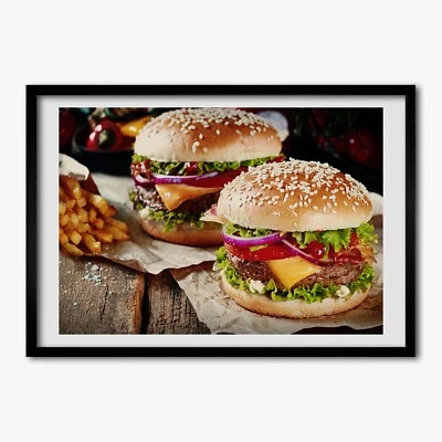 Tulup Bild MDF-gerahmte Wand-Dekor 100x70cm Hamburger. - Bild 1 von 4