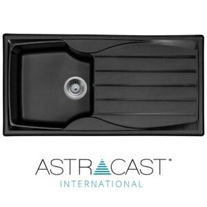 Astracast Sierra 1.0 Bowl Reversible Black Kitchen Sink With Basket Waste Kit