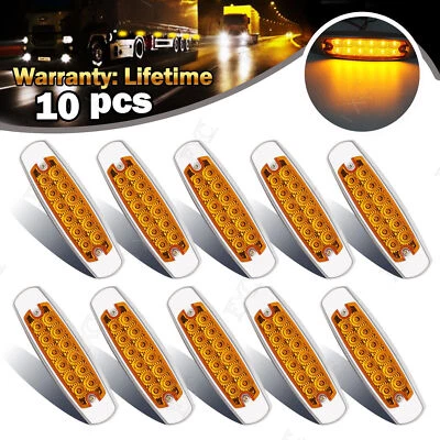 10x Amber LED Marker Clearance Light 12-LED Trailer Truck Lights For Peterbilt - Image 1 of 4
