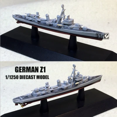 WWII GERMAN Z1 1/1250 diecast model ship DEAGOSTINI Battle ship - Image 1 of 4