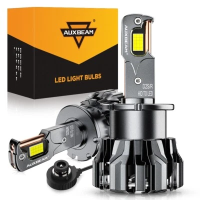 AUXBEAM CANBUS 6000K 70W D2S D2R D2 LED Headlight High/Low Beam HID Replacement - Image 1 of 4