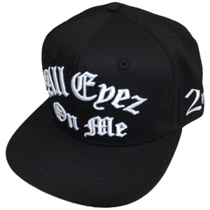 Tupac - All Eyez On Me Logo Bordado - OSFA Gorra de Béisbol Negra Snapback - Imagen 1 de 2