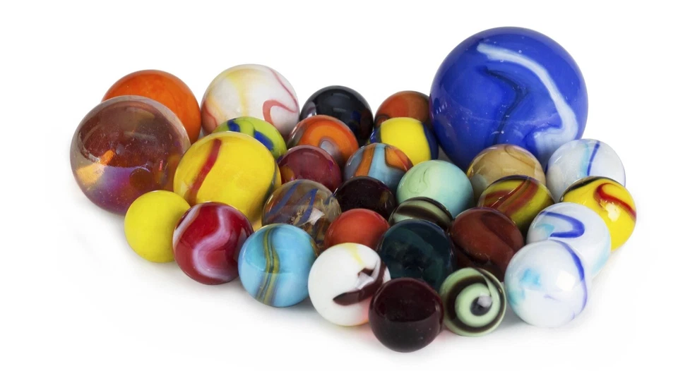 8 Oz Glass Marbles - Assorted Sizes - Mix of Beautiful Colors and Styles - Image 1 of 1