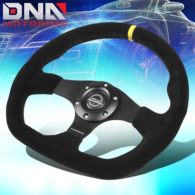 Volante NRG 320mm Zero Dish alumínio fundo plano camurça aderência RST-024MB-S-Y - Imagem 1 de 4