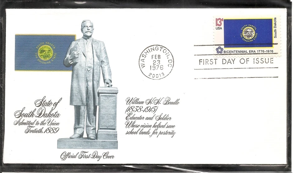 US SC # 1672 Flags Of the USA. Bicentennial Issue ( South Dakota ) Fleetwood - Image 1 of 1