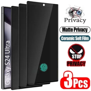3Pcs Matte Ceramic Privacy Screen Protector for Galaxy S21 S20 S22 S23 S24 Ultr - Picture 1 of 43