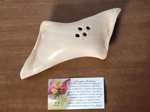 Unusual Ceramic Drip Glaze FLOWER PILLOW Bud Vase Unique Beige Bisque - Picture 1 of 7