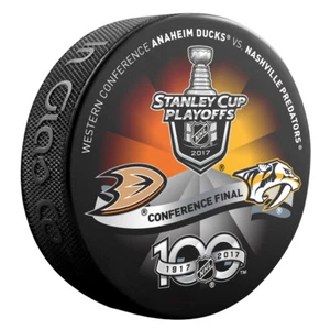 2017 NASHVILLE PREDATORS vs ANAHEIM DUCKS Stanley Cup Playoff Hockey Puck - Picture 1 of 1