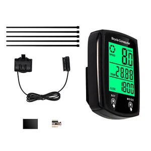 2.2" LCD Bike Computer Wired Waterproof Backlit Packed Speed Distance Tracker - Picture 1 of 17