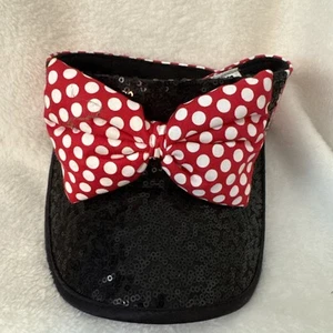 Disney Parks FaBowLous Womens Polka Dot Sequins Minnie Mouse Visor Cap NWT - Picture 1 of 10
