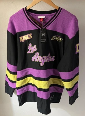Camiseta de hockey Mitchell & Ness de Los Angeles Kings GRANDE para hombre negra pastel púrpura Foto 1 de 4