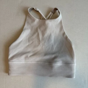 Lululemon Energy High Neck Long Line Ribbed Luxtreme Natural Ivory Bra Size 4 - Picture 1 of 2