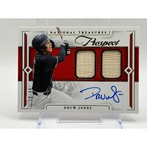 2024 Panini National Treasures Druw Jones Dual Bat Relic Auto 10/49 SP Arizona - Picture 1 of 2