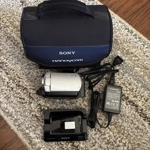 Sony Handycam Lot DCR-SR62 Hard Drive Camcorder With DCRA-C171 Dock And Bag - Picture 1 of 16
