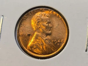 1948 D Lincoln Wheat Cent Penny 1C Coin NICE - Picture 1 of 2