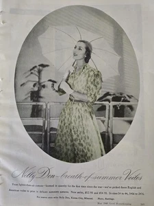 1947 Vestido para mujer con estampado de gasa aliento de verano anuncio de moda vintage - Imagen 1 de 1
