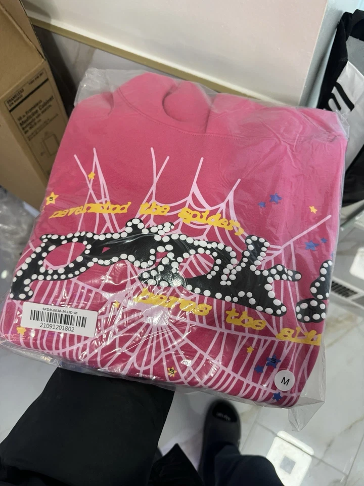 Sudadera con capucha rosa Spider Worldwide talla M Foto 1 de 1