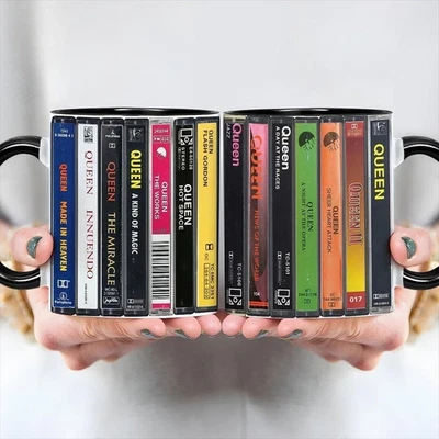 Queen Albums Cassette Collection Retro Coffee Tea Accent Mug Gift - Image 1 of 4