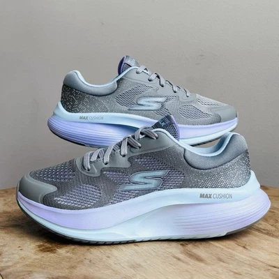 Skechers Go Walk Max Walker Womens 6 Gray Purple Running Shoes Sneakers - Image 1 of 4