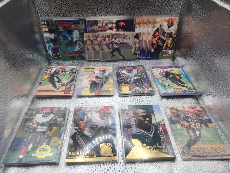 ALL Marshall Faulk Rookie 86 Card Lot SD State Jersey HOF - Read for Details - Image 1 of 4