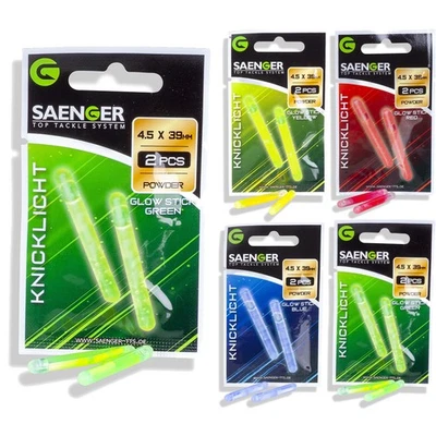 Saenger Knicklicht 4,5x39mm 2 Stk. Alle Farben Bissanzeiger Nacht Angeln f. Pose