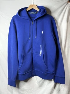 Polo Ralph Lauren Double-Knit Full-Zip Hoodie Herren Large Fleece Blau NEU - Bild 1 von 11