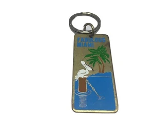 Vintage Souvenir Key Ring Pelican Keychain FABULOUS MIAMI Porte-clé FLORIDE Usa - Picture 1 of 11