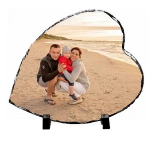 Personalisiertes Foto große Herzform 20x25 cm Steinschiefer - Bild 1 von 4