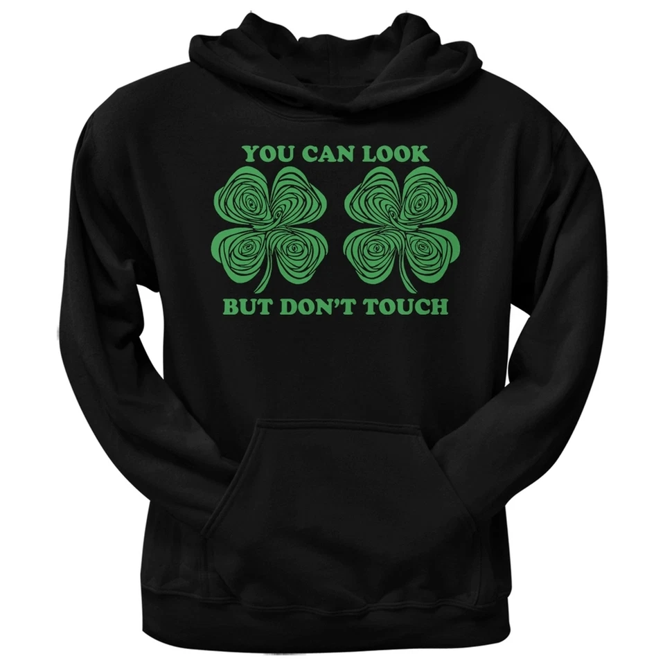 Sudadera con capucha pulóver Hypnotic Shamrocks Look Don't Touch negra para adultos Foto 1 de 1