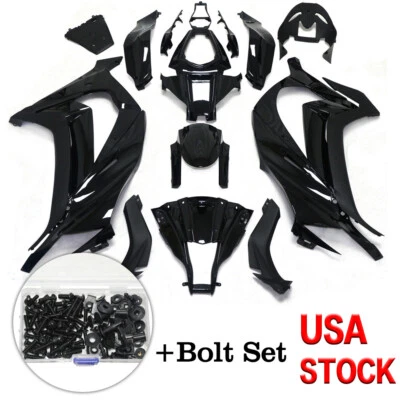 Kit de carenado con juego de pernos para carrocería negra brillante Kawasaki Ninja ZX10R 2011-2015 Foto 1 de 4