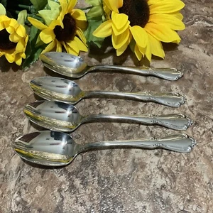 Oneida Chateau Teaspoons 4pcs Stainless Flatware Replacements Oneidacraft Spoons - Picture 1 of 3