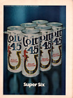 Colt 45 Malt Liquor Super Six Pack 70s Vintage Color Print Ad Bar & Diner Decor