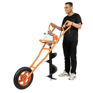 Trapano da terra 3 CV 63CC trapano da terra benzina 2 tempi trapano a palo 11" trapano - Foto 1 di 24