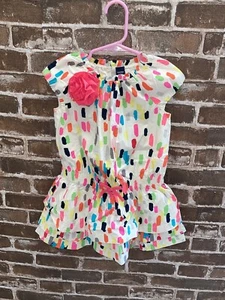 NEU MIT ETIKETT BABY GAP KONFETTI LAGENLOOK RÜSCHEN KLEID NEON BLASE PINK CORSAGE 3 JAHRE 3T - Bild 1 von 4