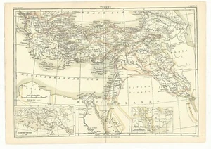 Türkei Kaiserreich mittel: Originalkarte der Encyclopedia Britannica, 9. Auflage MAP04 - Bild 1 von 2