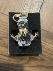 Leaded Crystal With 24 Karat Gold Accents Snowman Ornament